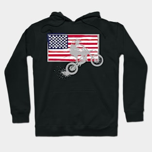 Motocross USA Flag Hoodie